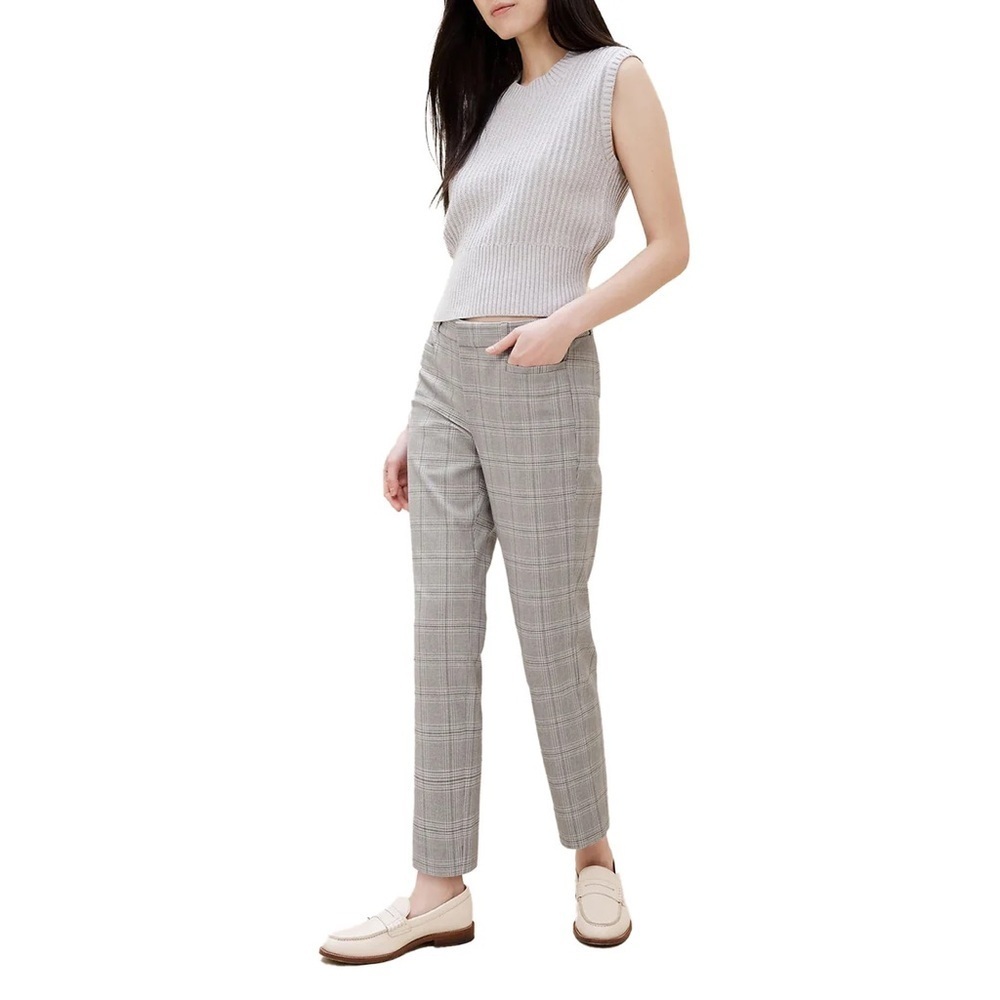 BANANA REPUBLIC Sloan Black and White Checkered Trousers (US 4)